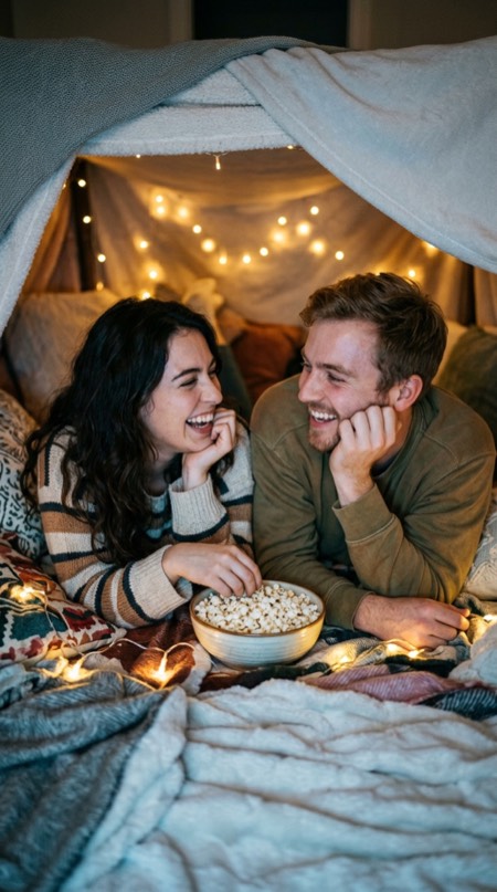 Blanket Fort Movie Night pose reference photo