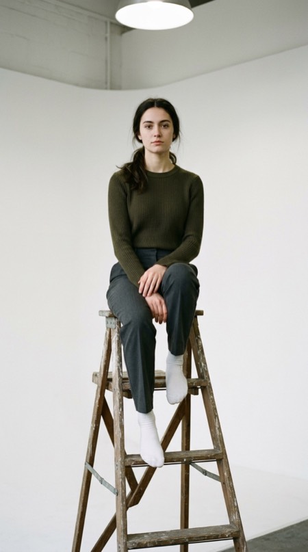 Ladder In Empty Room pose reference photo