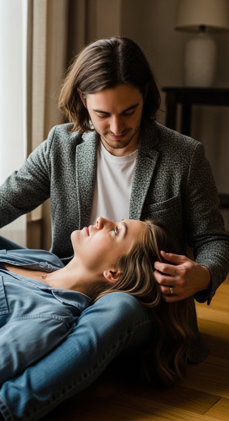 Lap Recline Embrace pose reference photo
