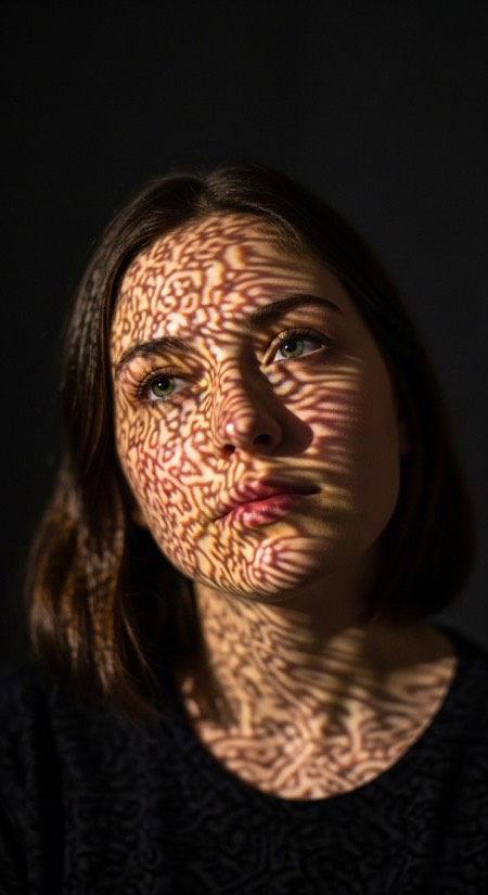 Projector Pattern Face pose reference photo